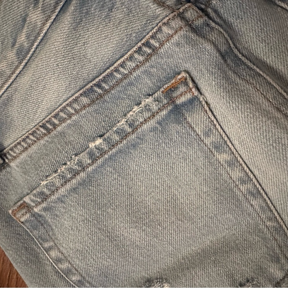 Frame Le High 'N' Tight Denim Mini Skirt | distressed jean skirt - Picture 9 of 11